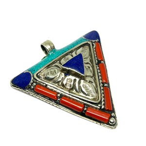 Antique Tibetan Traditional Handmade Pendant, Nepalese Tibetan Jewelry, Vintage Tribal Pendant, Handcrafted Tibetan Jewelry, 2.0 inch