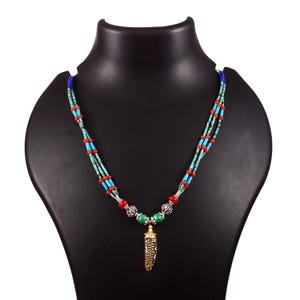 Exclusive Tibetan Traditional Handmade Necklace, Tibetan Tribal Necklace, Nepalese Necklace, Tibetan Bohomien Necklace, 18 inch