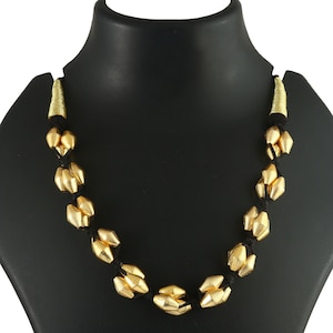Superb Antique Dholki Mala Necklace, Gold Plated Dholki Necklace, Handmade Necklace, Indian Dholki Necklace, Women Dholki Jewelry, Adjustabl