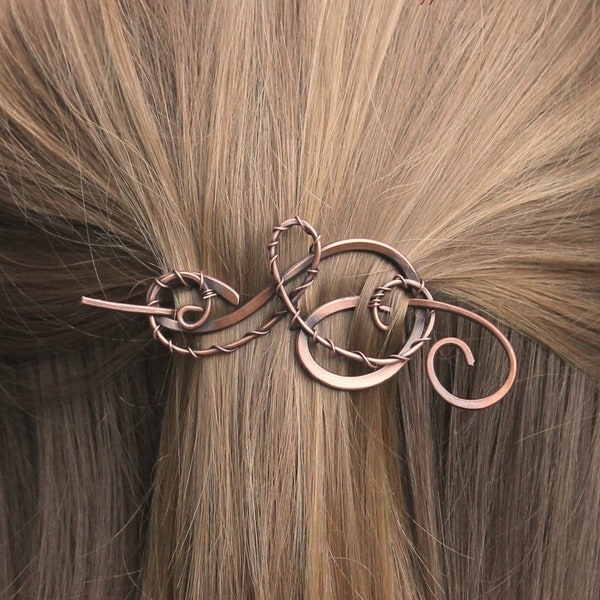 Hair Clip Women, Copper, Silver or Bronze, Hair Barrette, Hair Pin, Copper Jewelry Handmade, Gift for Women, Unique Gift For Her