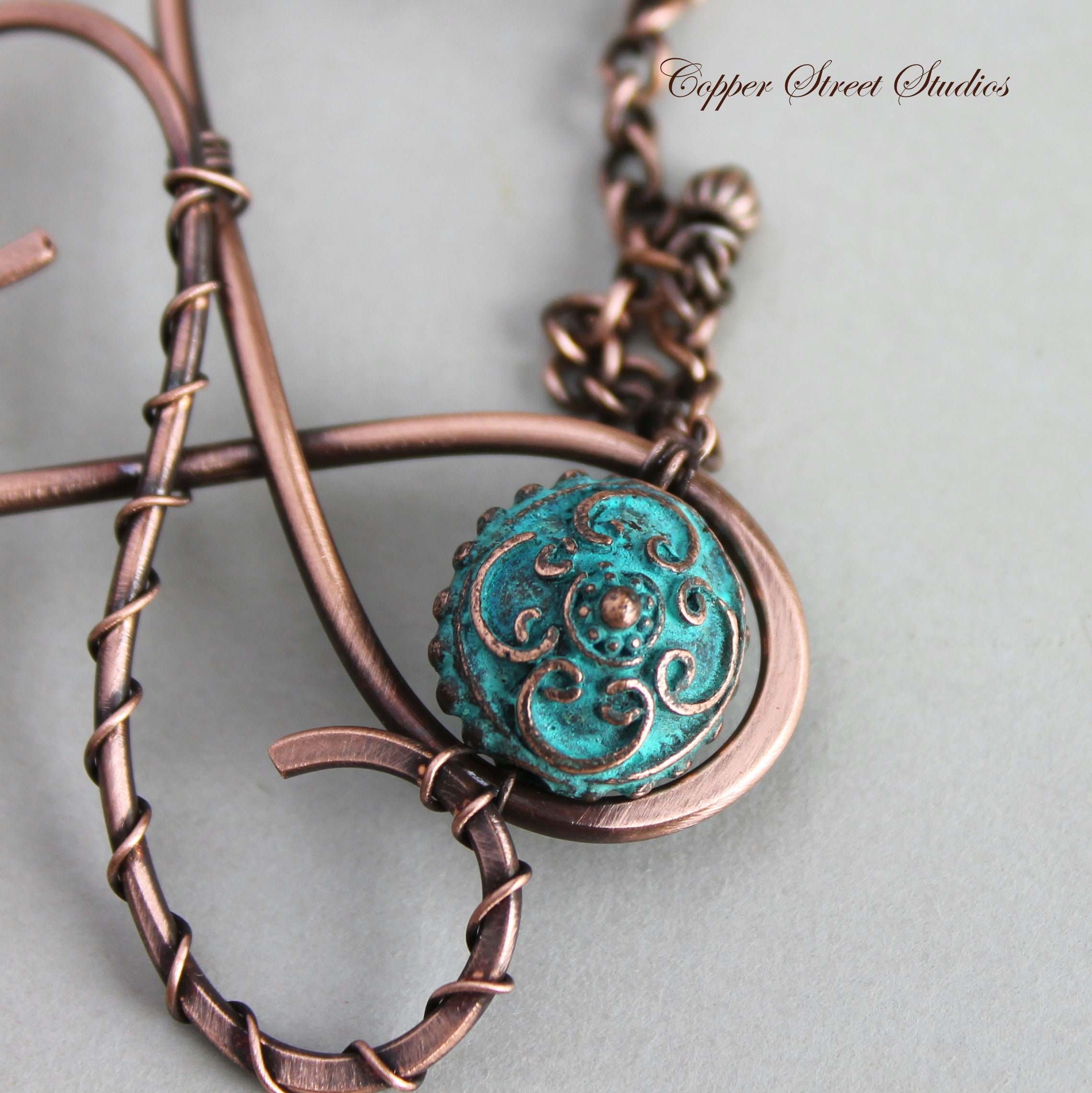 Medieval Hair Clip Handmade With Green Patina Etched Metal Etsy