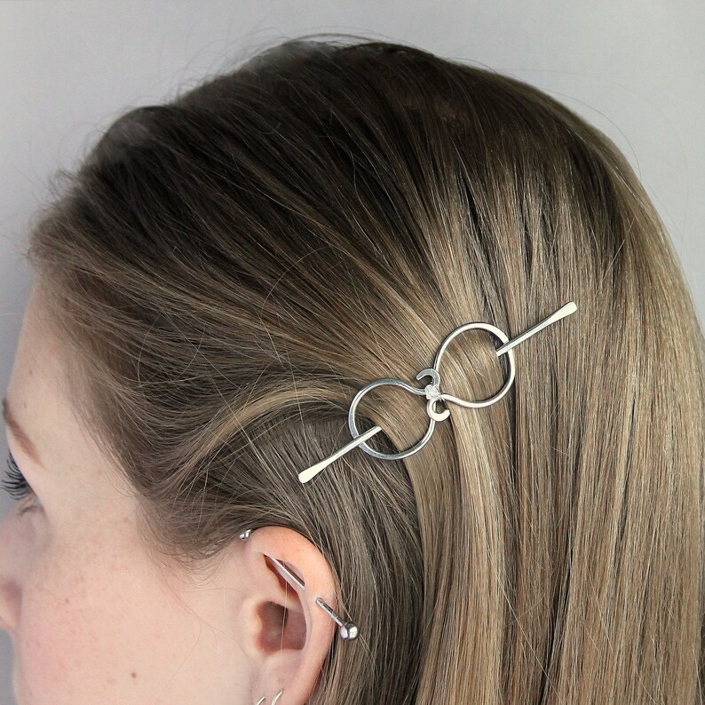 Tiny Copper or Silver Hair Barrette Hair Slide for Women Handmade with Copper Crystal Gift for Her Small Hair Clip for Thin or Fine Hair