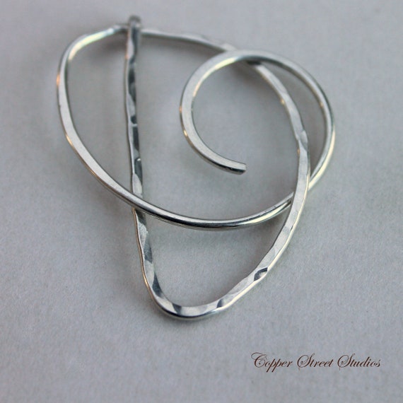 Tiny Hammered Swirl Hair Barrette For Thin Or Fine Hair Small Etsy
