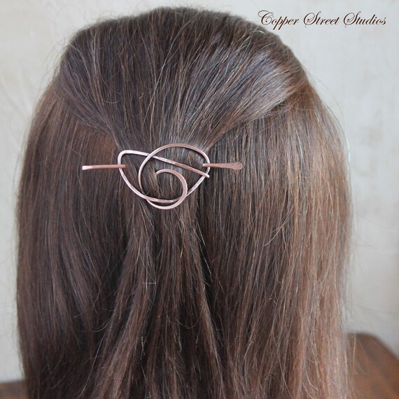 Tiny Hammered Swirl Hair Barrette For Thin Or Fine Hair Small Etsy