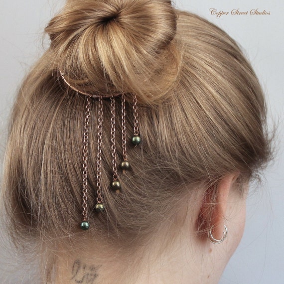Bun Cuff Hair Cuff Wire Hair Bun Holder Bun Ring Copper Etsy