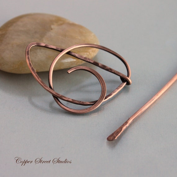 Tiny Hammered Swirl Hair Barrette For Thin Or Fine Hair Small Etsy