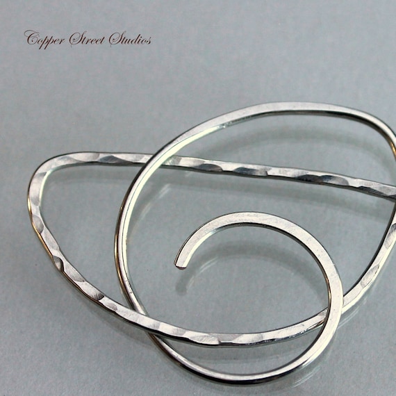 Tiny Hammered Swirl Hair Barrette For Thin Or Fine Hair Small Etsy