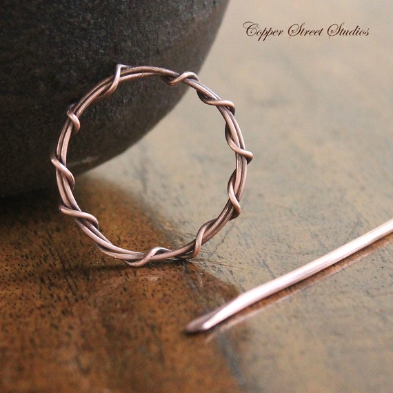 Tiny Copper Wire Wrapped Circle Hair Clip Or Hair Barrette For Etsy