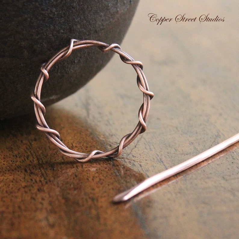 Tiny Copper Wire Wrapped Circle Hair Clip Or Hair Barrette For Etsy