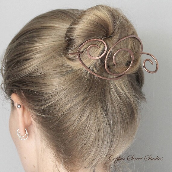 Large Metal Hair Clip Bun Holder For Thick Hair Spirals Hair Etsy