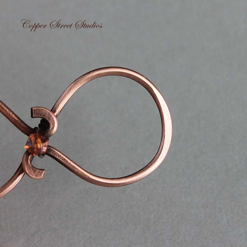 Tiny Copper or Silver Hair Barrette Hair Slide for Women Handmade with Copper Crystal Gift for Her Small Hair Clip for Thin or Fine Hair