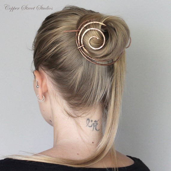 Hammered Scroll Hair Clip Barrette Unique Hair Accessories Etsy