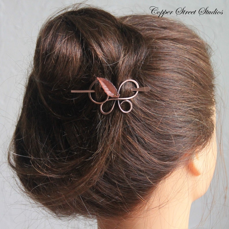 Tiny Hair Clip for Thin or Fine Hair with Leaf Copper or Etsy