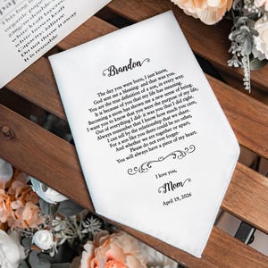 Ideas de regalo para un hijo, Pañuelo de boda de su madre, Recuerdo sentimental para un hijo, El amor de una madre, Siempre cerca, HY1280