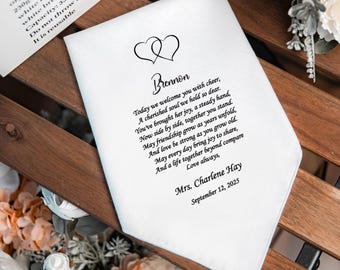 Personalized Groom Wedding Handkerchief from Nanny of the Bride, 1477