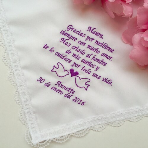 Embroidered Mother of the Groom Spanish Handkerchief with Etsy