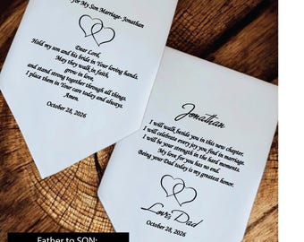 Set of 2 Prayer for My Son Marriage Handkerchief | To Son From Dad