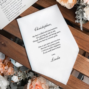 Pañuelo de boda personalizado para hermano: un regalo conmovedor de su hermana, HY1407