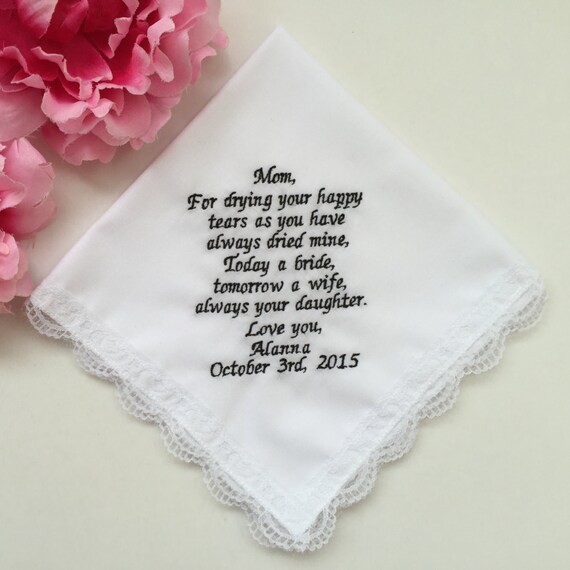 wedding handkerchief for mom