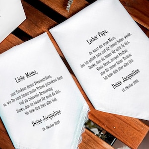 2 lenços personalizados para pais, presente exclusivo da filha, poema de casamento alemão, para ocasiões especiais, frete grátis, 1258