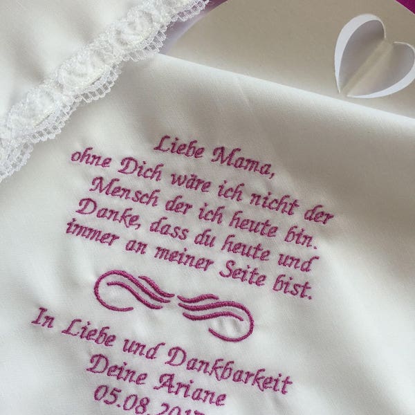 On Sales German pocket Handkerchief, German Version Mama Wedding Handkerchief -Mother Of Bride gift from daughter-Mutter der Braut-1338K