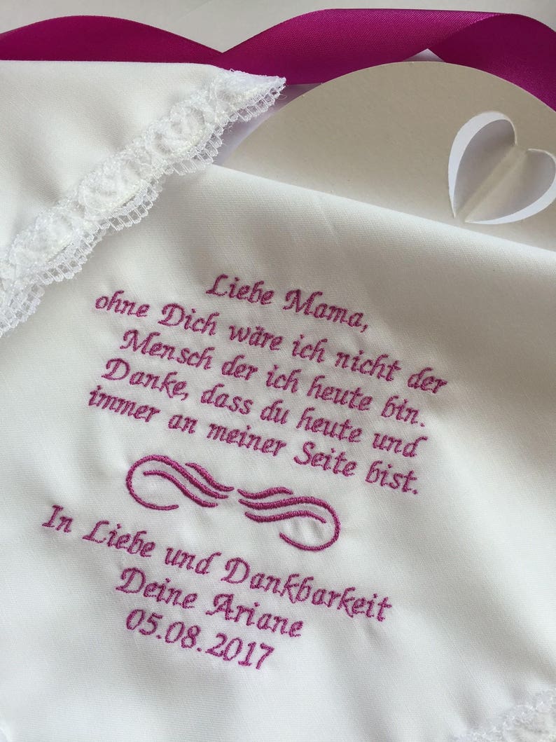 Deutsche Version Liebe Mama Hochzeit Taschentuch Mutter der Etsy