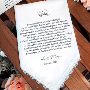 To my daughter on her wedding day Handkerchief, Personalized Gift from Mom, HY1474