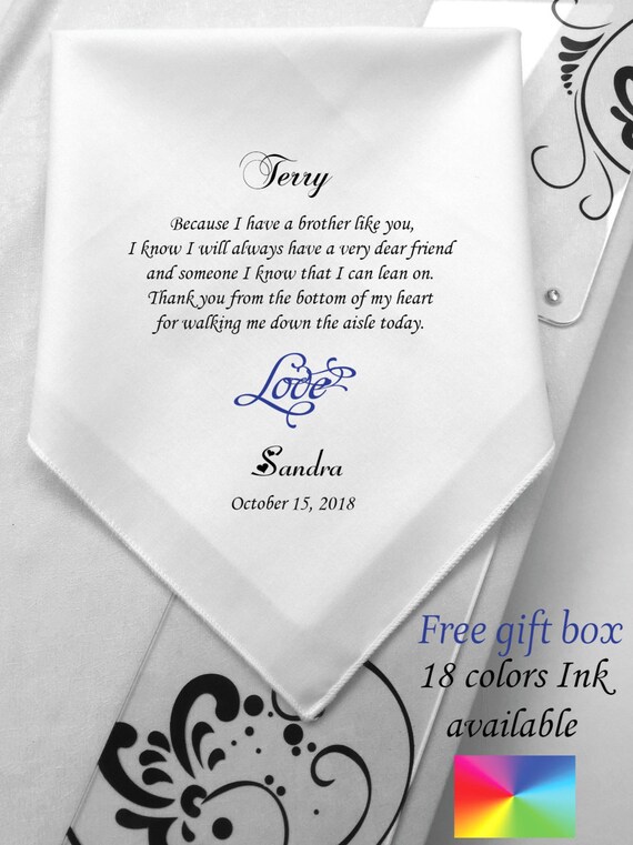 Personalizado Bordado Para Hombre Pañuelo Boda Regalo Hermano Del Novio