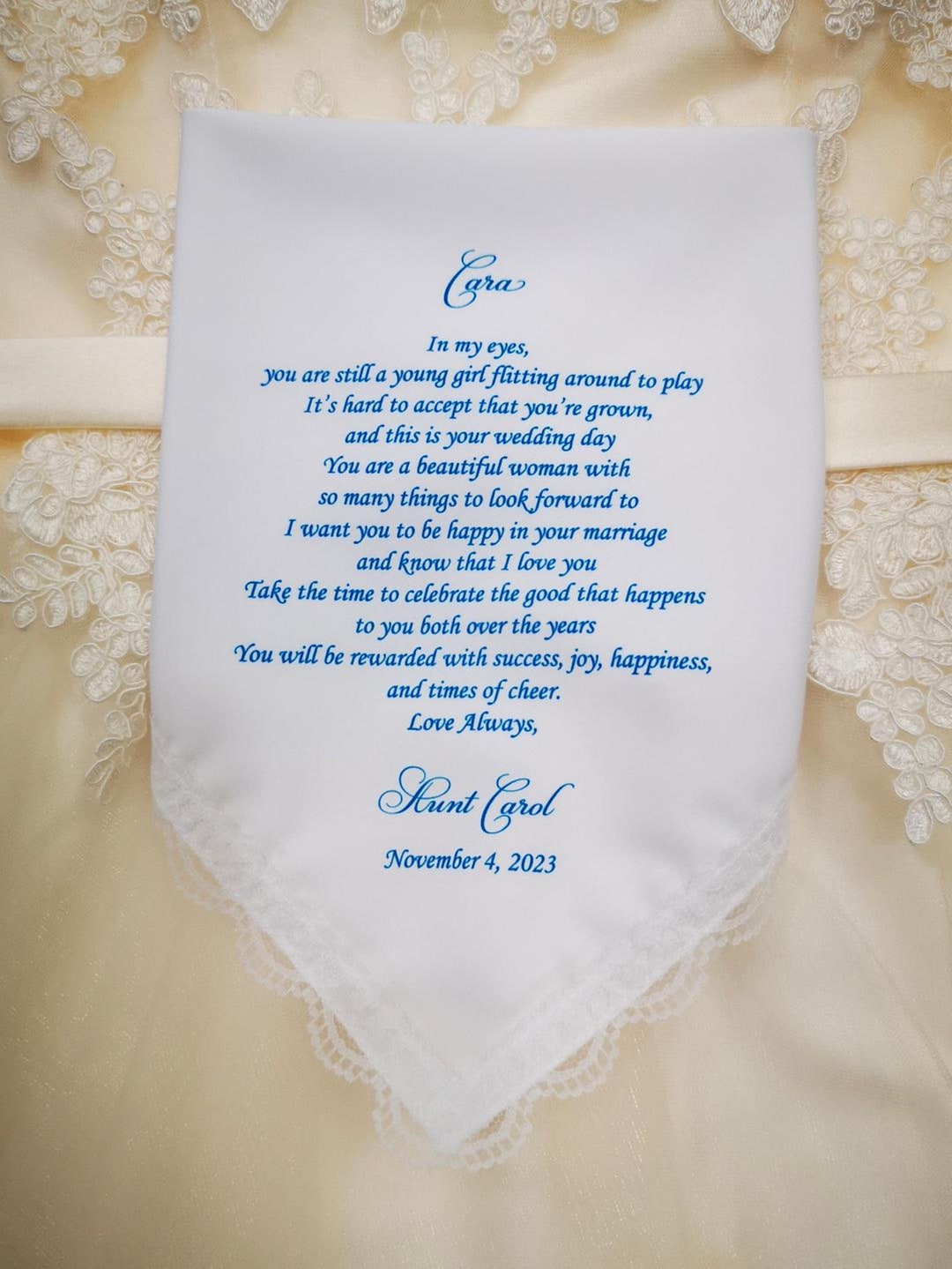 Niece Gift From Aunt Niece Wedding Gift Niece Wedding Handkerchief