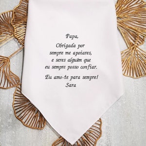 Regalo para el padre de la novia, boda española, pañuelo de boda bordado de la hija, regalo para los padres, 6116