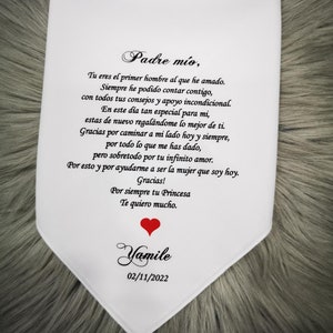 ミオ神父のためのスペイン語の詩 ハンカチ -パーソナライズされたハンカチギフト- Por esto y por ayudarme a ser la mujer que soy hoy、HY1222B