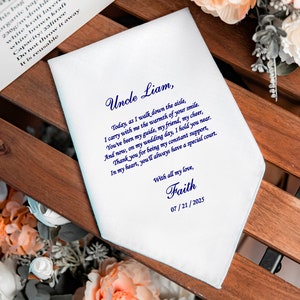 Pañuelo personalizado impreso para el tío de la novia - Pañuelo de boda personalizado como regalo de la novia - 1409