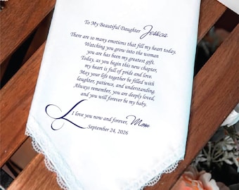 Daughter Handkerchief Gift from Mom – Love Design with Heart Symbol – Today, as you begin this new chapter, 1493