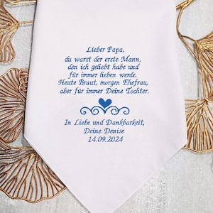 Pañuelo de Papá, Pañuelo bordado personalizado para el padre de la novia, regalo de la hija-1339