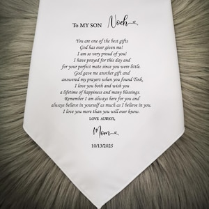 To my son wedding gift- Gift from Mom, Printed Handkerchief, You are one of the best gifts, God has ever given me- HY1378