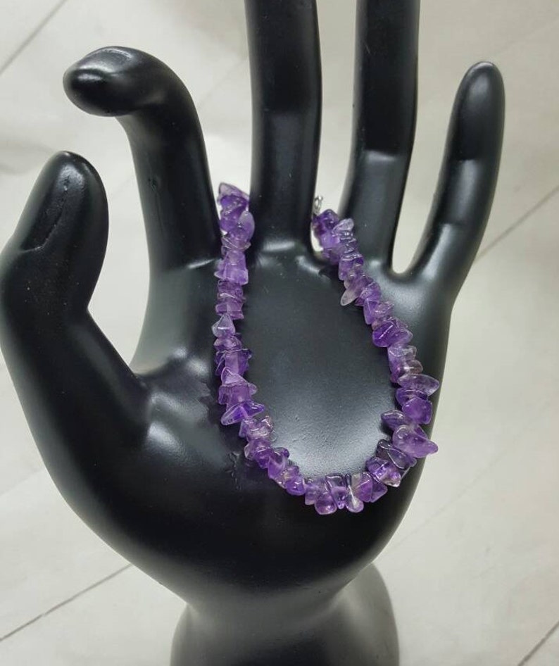 Amethyst bracelet and earring set JS003