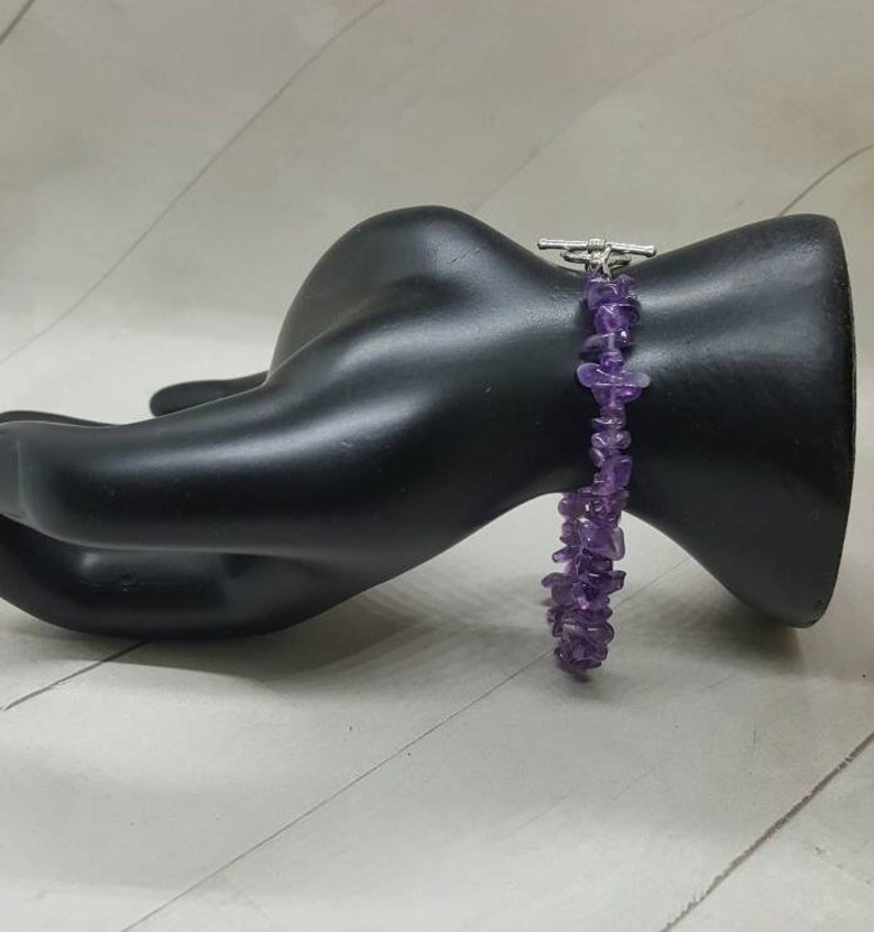 Amethyst bracelet and earring set JS003