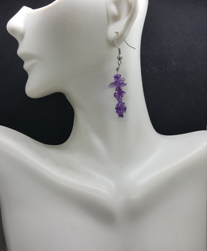 Amethyst bracelet and earring set JS003