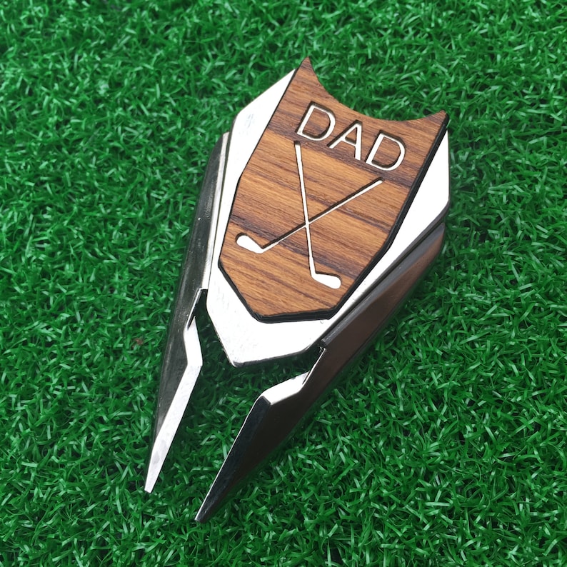Teak Wood Personalized Golf Ball Marker and Divot Tool Fathers Etsy