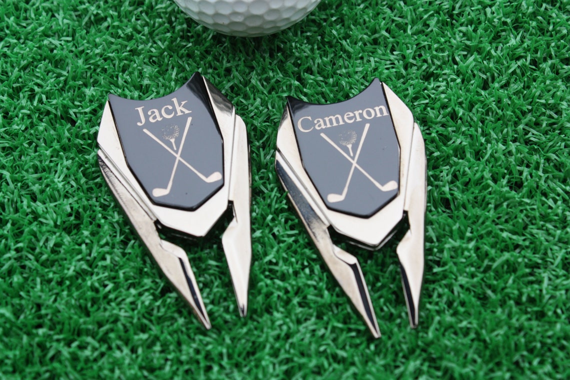 TWO Personalized Golf Ball Marker and Divot Tools His and Hers Etsy