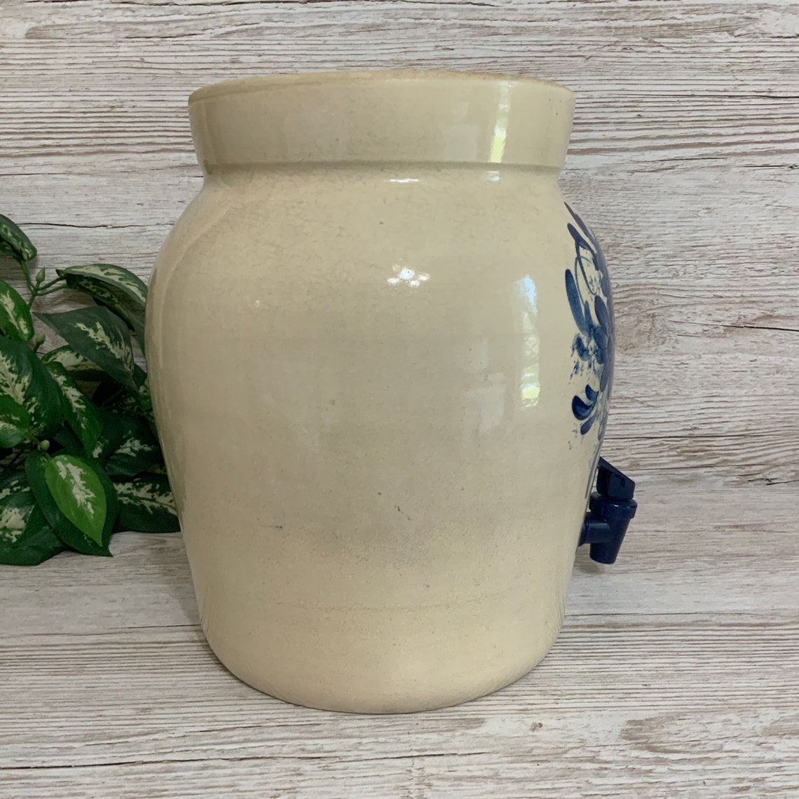 Vintage Crock Beverage Dispenser 2 Gallon With Spigot and Lid Etsy