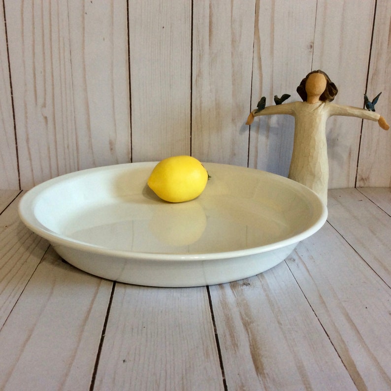 Corning Ware Pie Plate P-309 Just White All White 9 Vintage Baking Pan Corning Ware Holiday Baking Oven /& Microwave Pyroceram USA