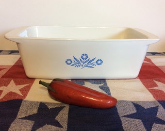 Vintage Corning Ware Blue Cornflower 2 Qt Loaf Pan Dish P-315-B 9" x 5" x 3" Made in USA