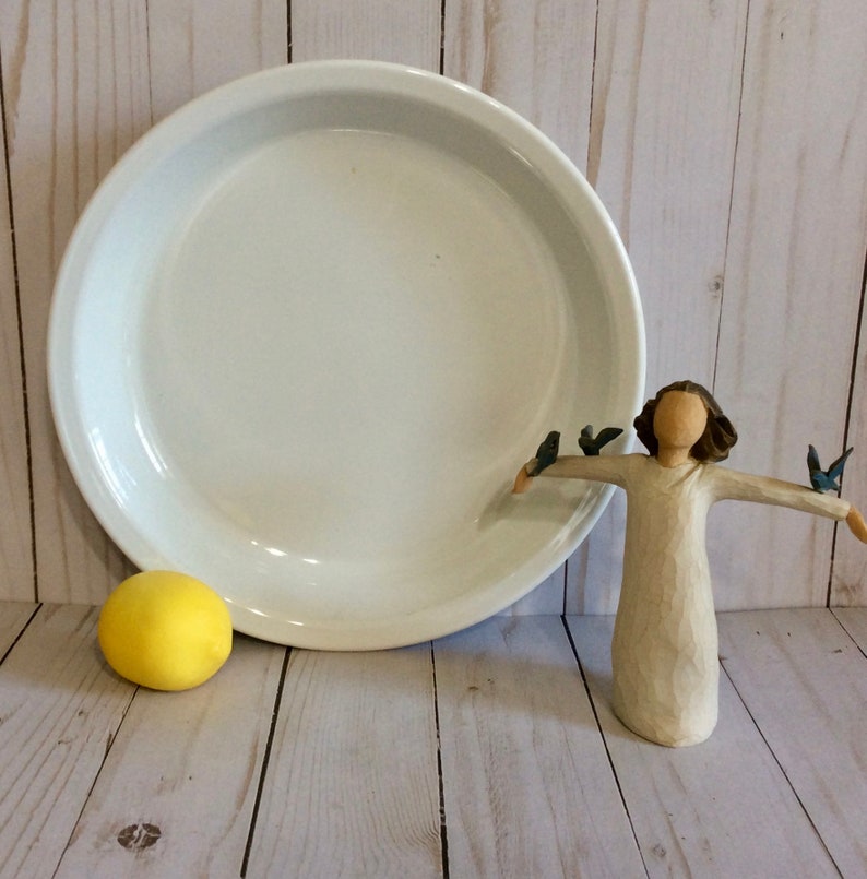 Corning Ware Pie Plate P-309 Just White All White 9 Vintage Baking Pan Corning Ware Holiday Baking Oven /& Microwave Pyroceram USA