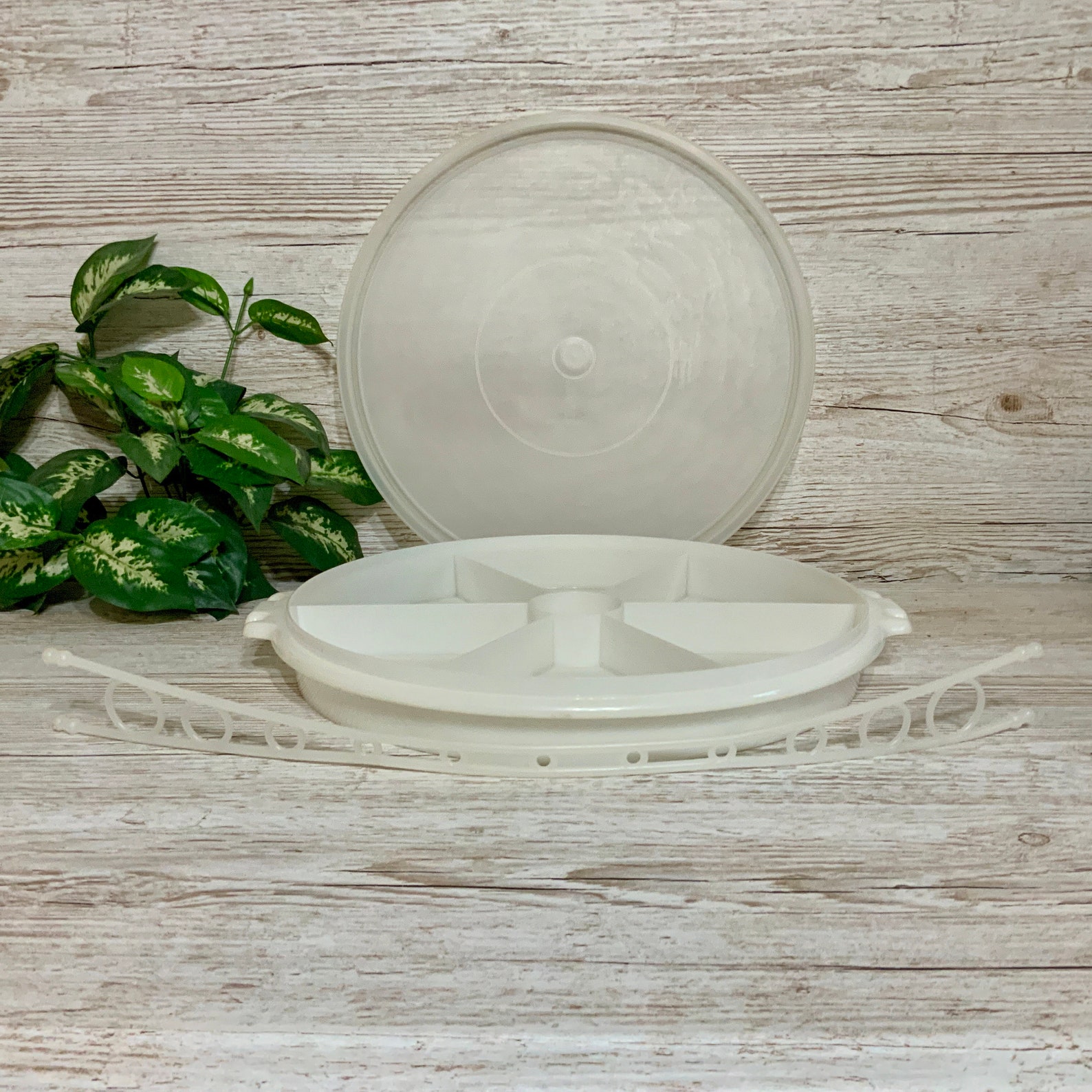 Tupperware Party Susan Divided Relish/veggie Tray 405 With Lid Etsy