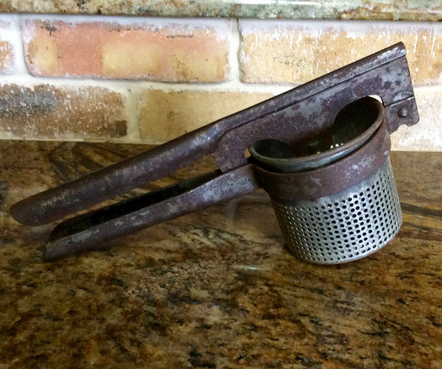 Rustic country kitchen ricer. Vintage kitchen Universal potato masher