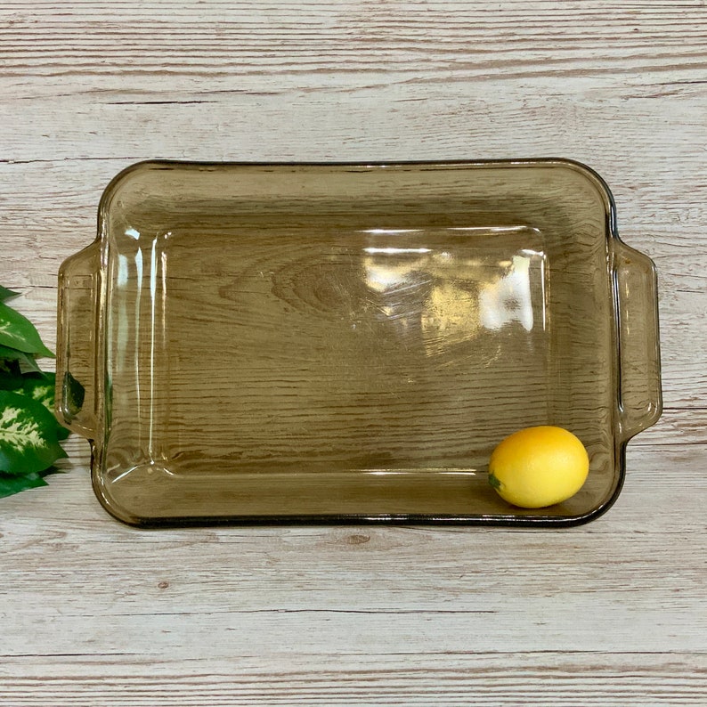 Anchor Ovenware Amber Baking Dish Casserole Wide Handles Etsy