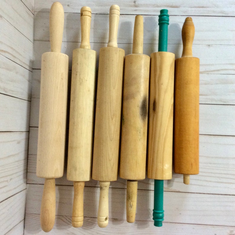Vintage Wood Rolling Pin Farmhouse Country Kitchen Baker/'s Decor Mrs German Beechwood Steel Ball Bearings Anderson\u2019s Baking Rolling Pin