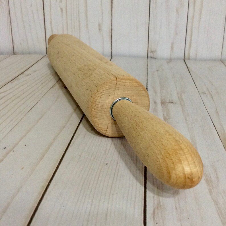 Vintage Wood Rolling Pin Farmhouse Country Kitchen Baker/'s Decor Mrs German Beechwood Steel Ball Bearings Anderson\u2019s Baking Rolling Pin