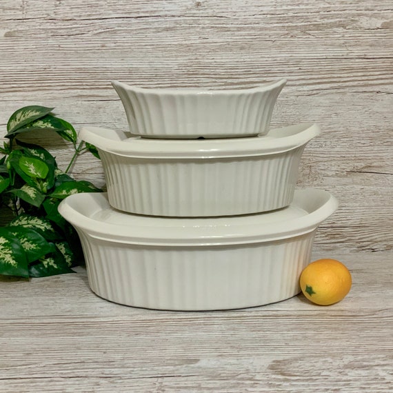 5 Piece Set Corningware French White III Oval Casseroles with Etsy